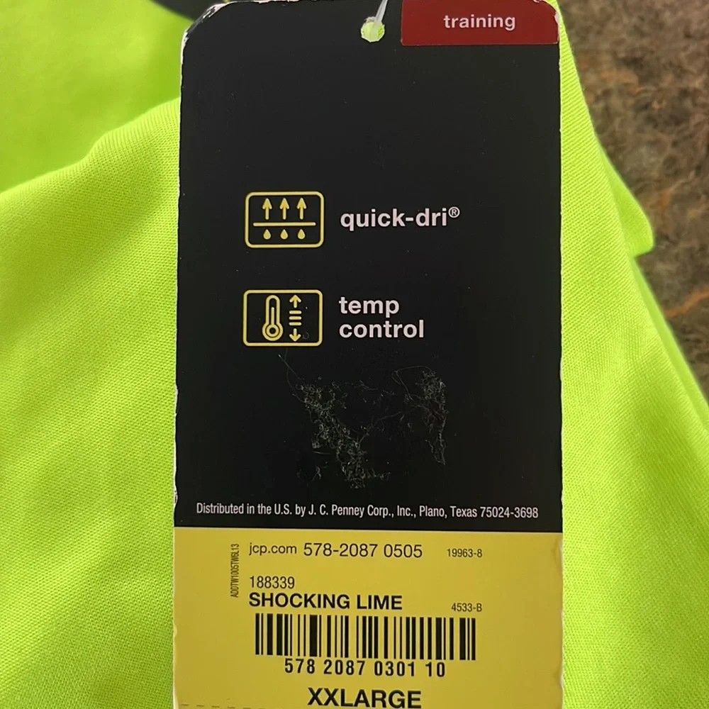 New With Tags Quick-Dri Temp Control Shocking Lime Training Power Tee - Picture 4 of 9
